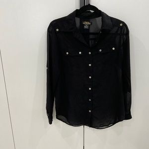 black chiffon shirt